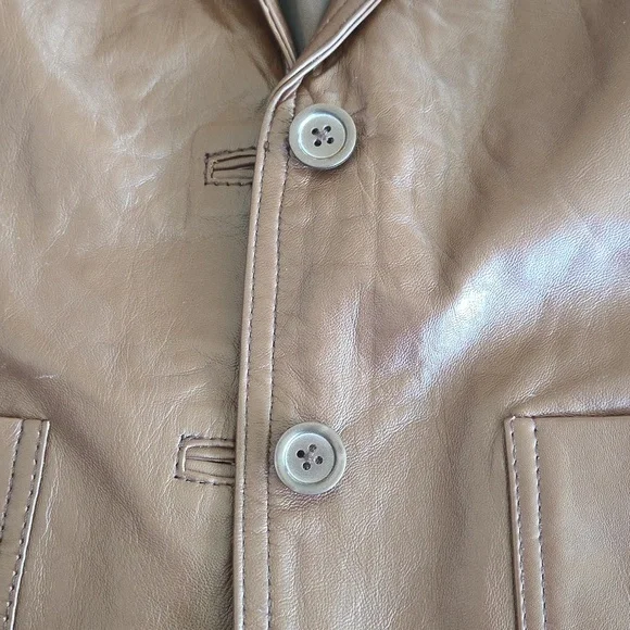 Women's Leather Exotica Brown Leather Blazer.  Perfect Shade Of Brown! 🟤 Small - Picture 7 of 10